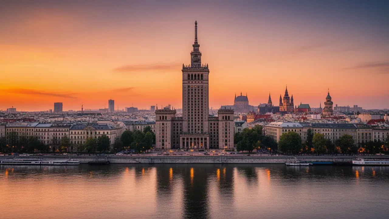 Atrakcje w centrum Warszawy: najlepsze miejsca, które warto zobaczyć Panorama miasta z Pałacem Kultury i Nauki jako główne atrakcje w centrum Warszawy.