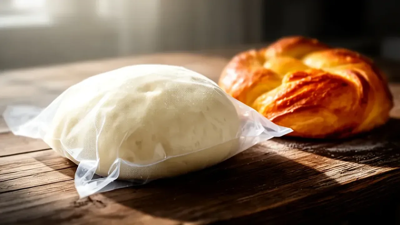 Czy ciasto drożdżowe można mrozić? Poradnik: surowe czy upieczone? Surowe i upieczone ciasto drożdżowe w zamrażarce, które ilustruje czy ciasto drożdżowe można mrozić.