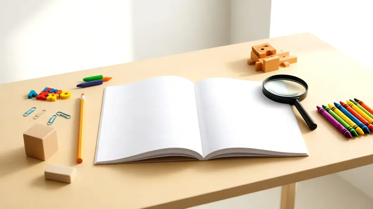 Jak napisać projekt edukacyjny w przedszkolu: realizacja dla społeczności Praktyczne przybory na biurku nauczyciela ilustrujące jak napisać projekt edukacyjny w przedszkolu.