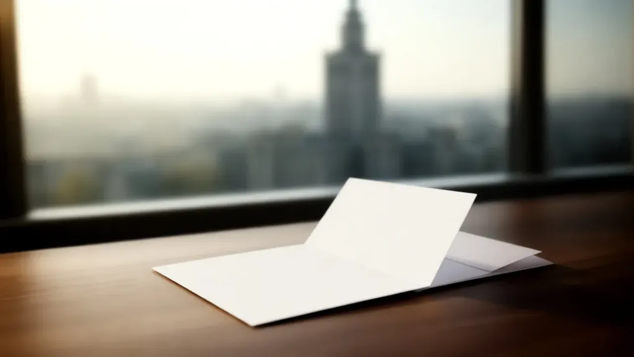 List do więzienia do chłopaka: jak napisać list i wysłać korespondencję Odręcznie napisany list do więzienia do chłopaka na biurku z widokiem na Pałac Kultury i Nauki w Warszawie.