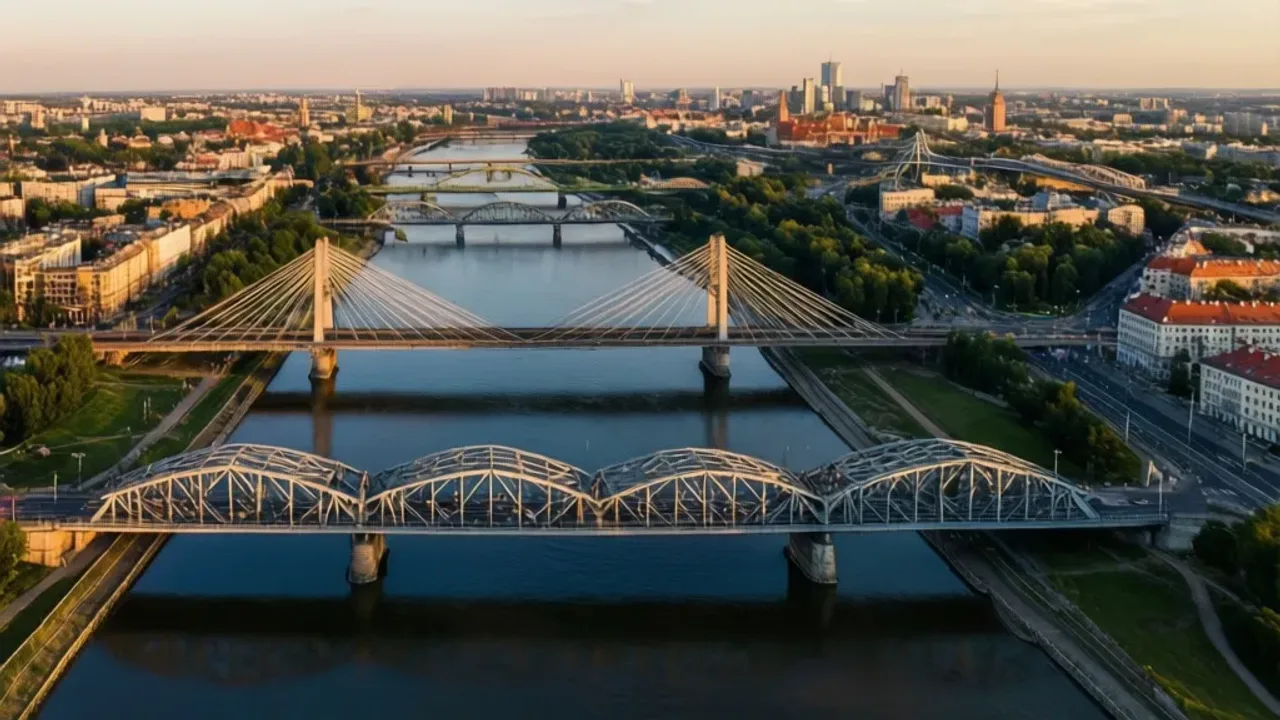 Mosty w warszawie mapa: pełna lista 12 przepraw przez Wisłę w Warszawie Mosty w warszawie mapa przedstawiające panoramę stolicy z charakterystycznymi przeprawami nad rzeką Wisłą.