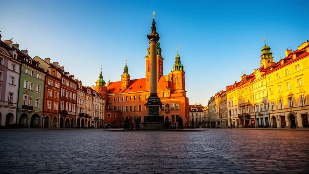 Starówka warszawa: zwiedzanie starego miasta – co warto zobaczyć? Widok na Rynek Starego Miasta w słoneczny dzień – starówka warszawa w pełnej krasie.