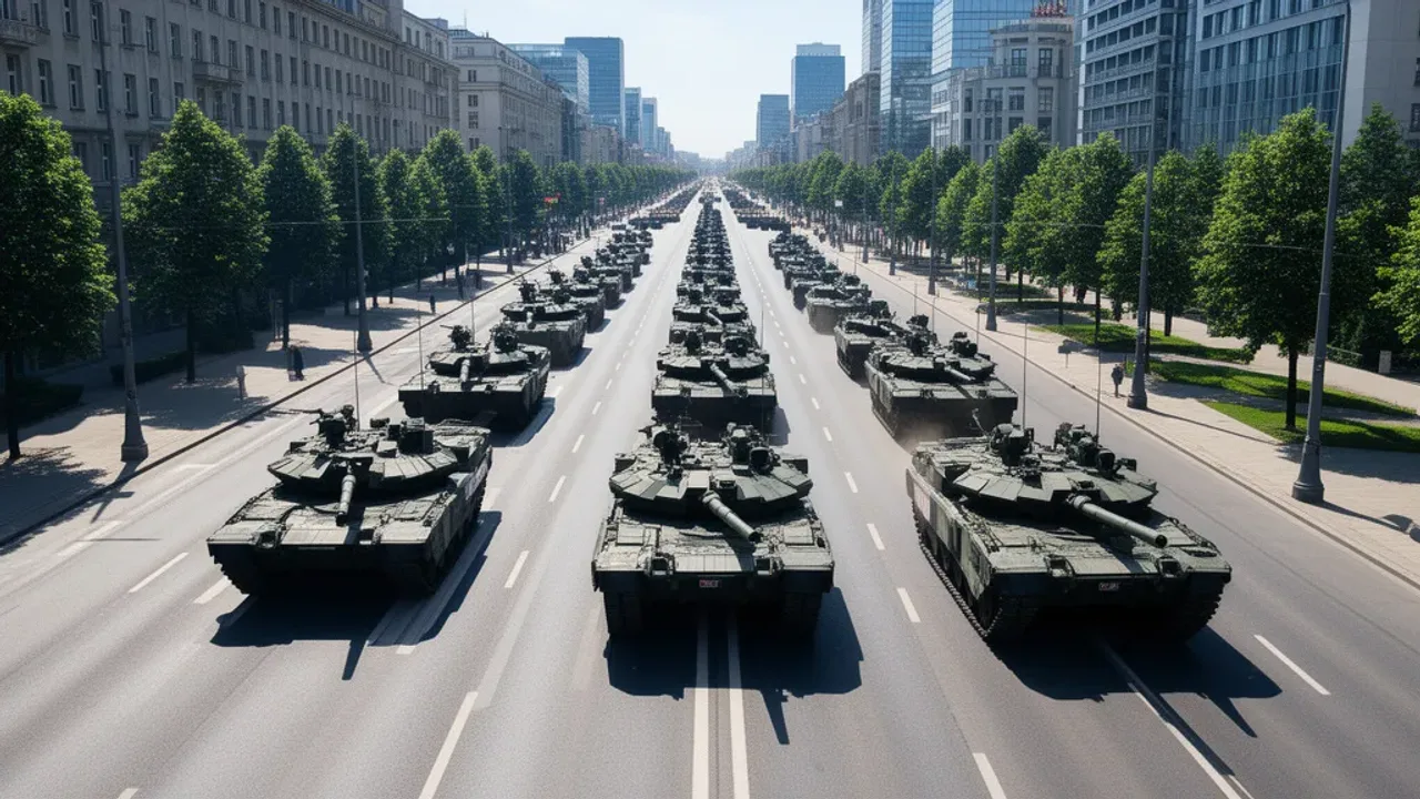 Warszawa 15 sierpnia 2025: Święto Wojska Polskiego i defilada – obchody Widok na pusty bulwar nad Wisłą w Warszawie 15 sierpnia przygotowany na obchody Święta Wojska Polskiego.