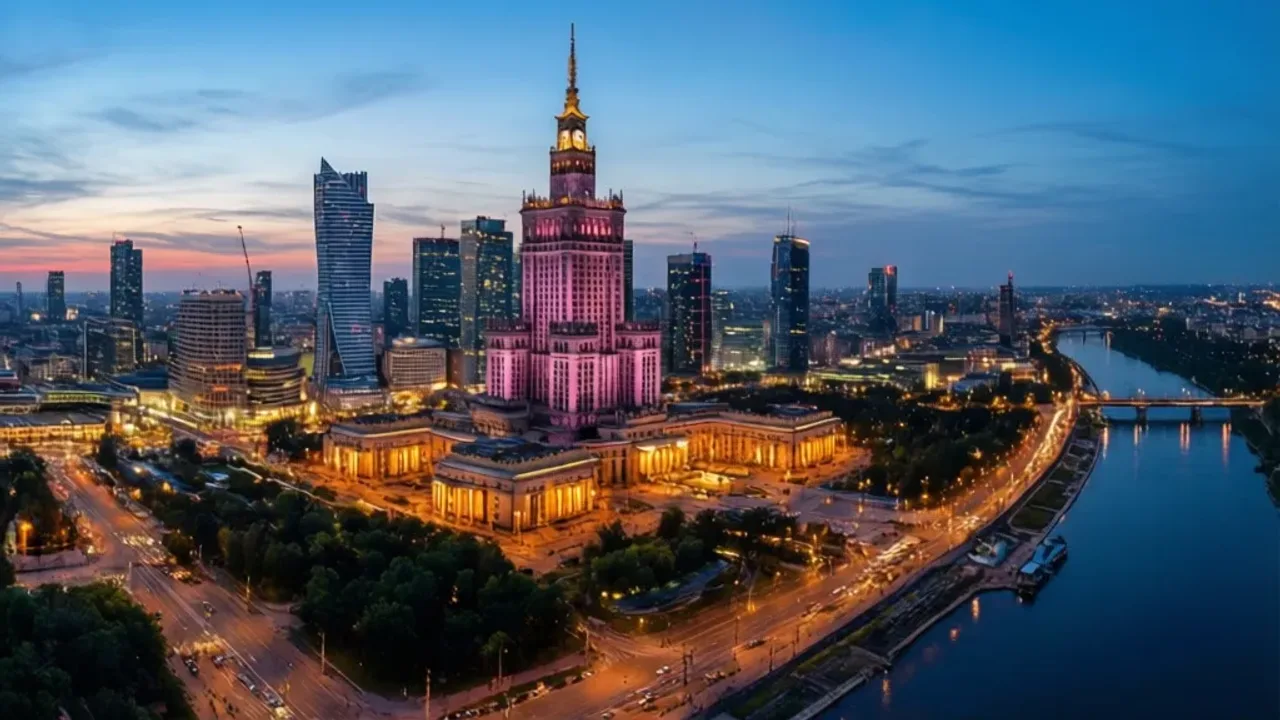 Warszawa atrakcje dla młodzieży: najlepsze miejsca, które warto zobaczyć Nowoczesna panorama Warszawy z Pałacem Kultury i Nauki, reprezentująca najlepsze warszawa atrakcje dla młodzieży.