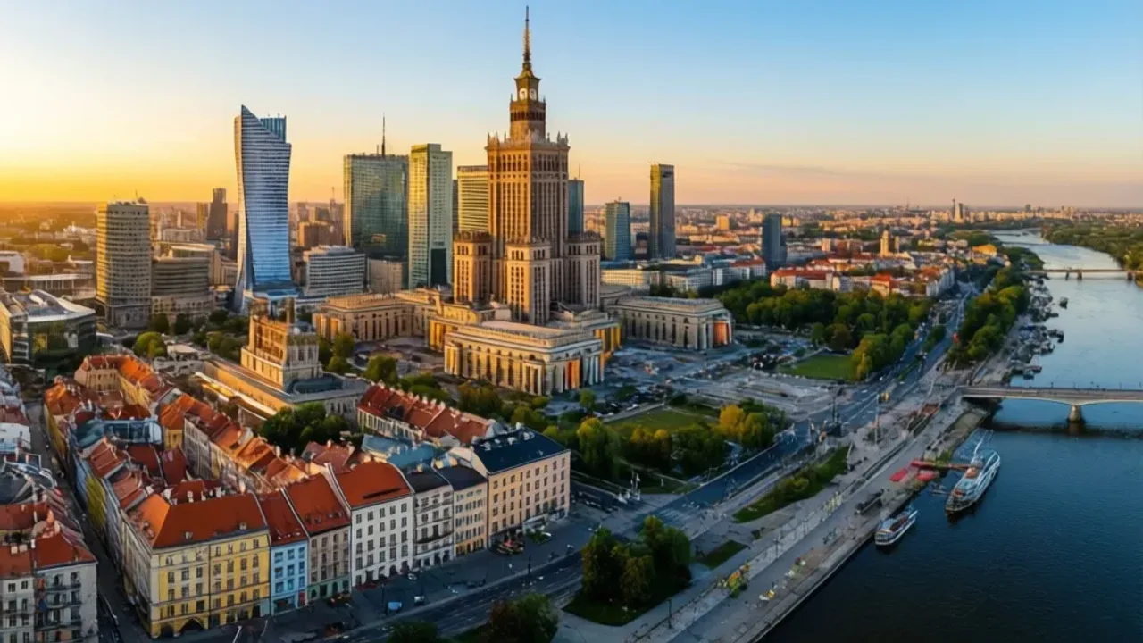 Warszawa w 2 dni: praktyczny plan zwiedzania stolicy w te dni w stolicy Panorama Warszawy z widokiem na Zamek Królewski i Pałac Kultury i Nauki podczas planowania zwiedzania warszawa w 2 dni.
